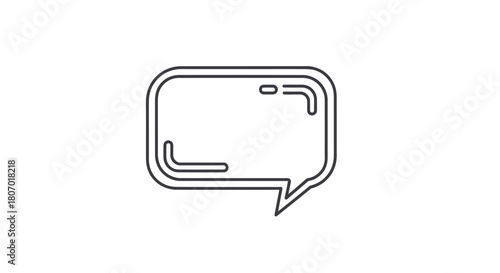 Simple line drawing illustration of a speech bubble for communication concept