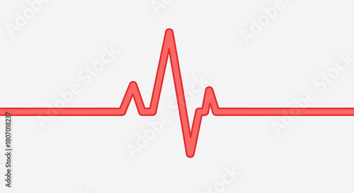 Simplified heart rhythm illustration on neutral backdrop presenting medical signal data