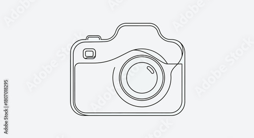 Sleek outlined camera illustration, design for photographer blogs or graphic resources projects