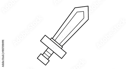 Stylized Sword Illustration Isolated on White Background for Design and Decoration Purposes