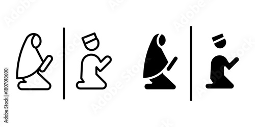  icon of people praying icon vector