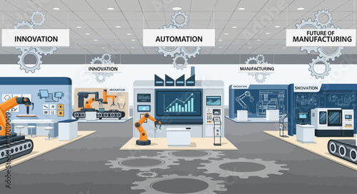 Visualization of advanced manufacturing processes incorporating innovation and automation solutions