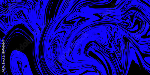 Blue wavy lines abstract background. Trendy psychedelic retro style backdrop. Waves, swirl and twirl pattern. Twisted distorted vector texture. Y2k aesthetic design. eps 10