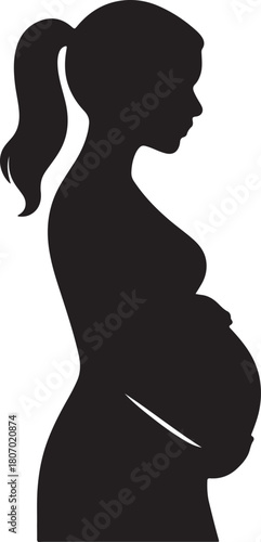 Pregnant woman silhouette vector