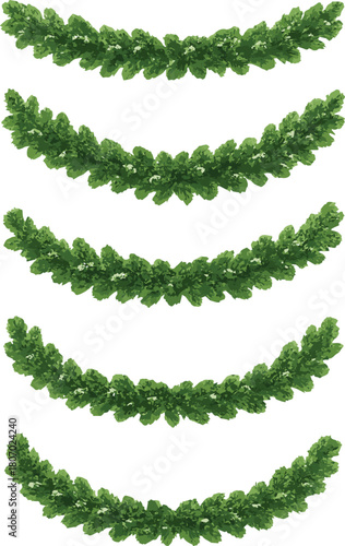 Flocked Pine Garlands (Set of Six) 