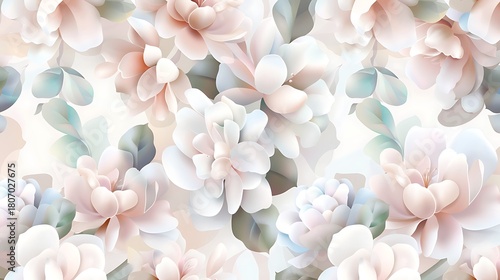 Elegant Floral Pattern with Soft Pastel Colors for Modern Decor and Design Inspiration