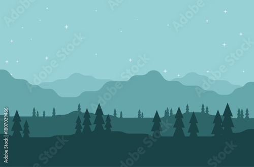 illustration of forest landscape vector 
