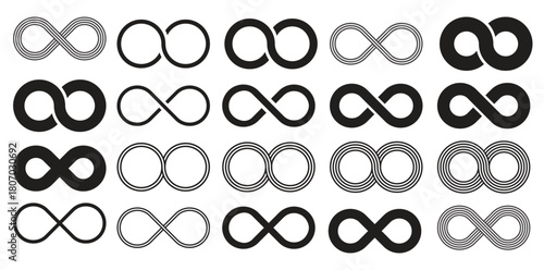  infinity symbol collection vector illustration isolated