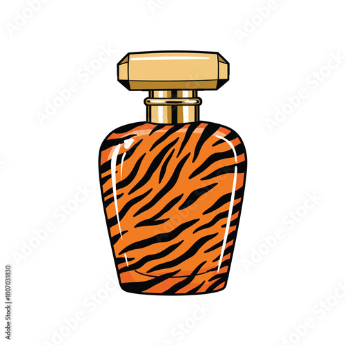 Tiger Essence Luxury Perfume Bottle – Vector Illustration