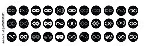 infinity icon set mobius loop shape illustration sign