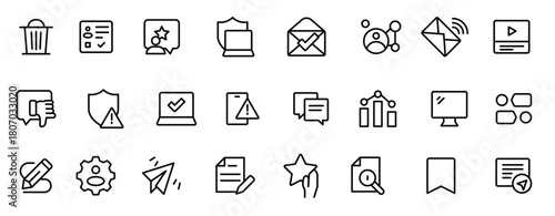 Internet  icon set. Containing online, computer, network, website, server, web design, hardware, software and programming.