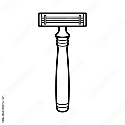 Classic double edge safety razor line art illustration