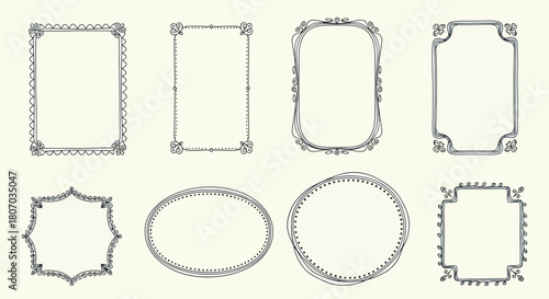 Elegant decorative frames illustration, art borders and antique vintage design elements