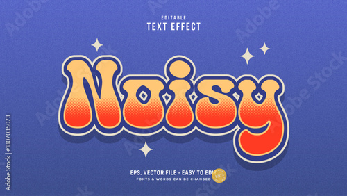 Noisy Retro 70s Bubble Text Effect