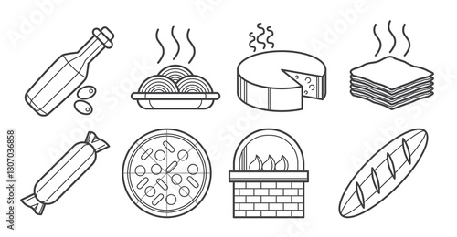 italian food icon vector 
