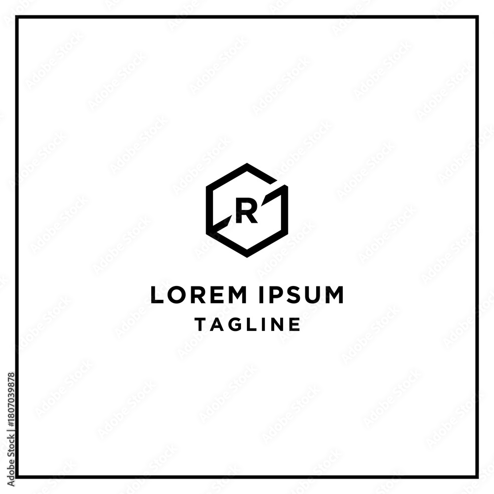 Fototapeta premium gr or rg hexagon logo