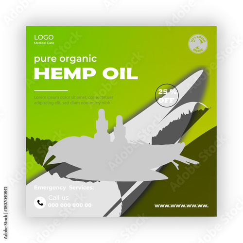 Hemp oil medicine promotion for flor vitae massage oil template