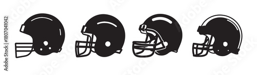 line drawing illustration of an american football helmet