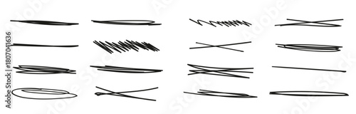 line strike through elements underline pen doodle 