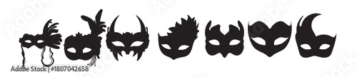 masquerade ball silhouette masks vector 