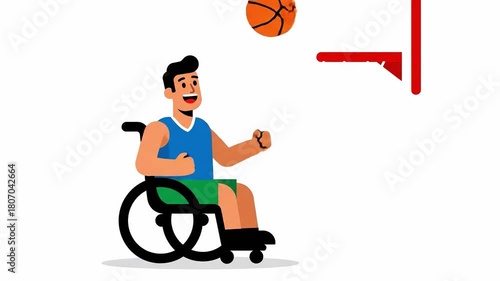 Wheelchair Basketball Player Demonstrates Athletic Skill and Sportsmanship Throughout the Game