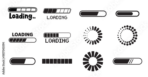  loading icons set progress bars spinners and indicators.
