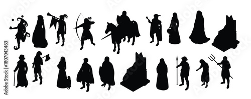Medieval Characters Set vector illustration