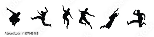 man jumping siluetas vector