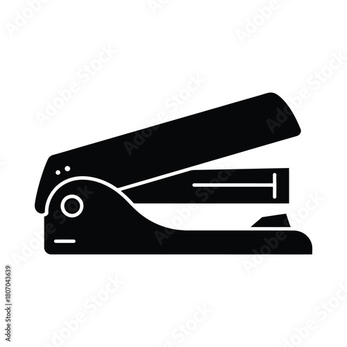 Black silhouette of a standard office stapler