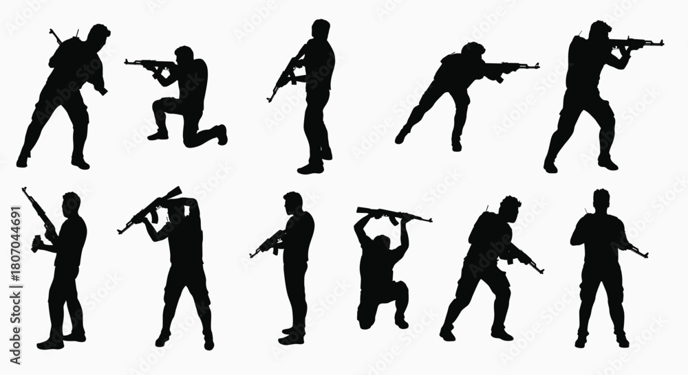 Naklejka premium military man set