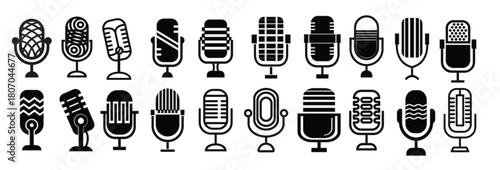 microphone icon set collection of abstract microphone