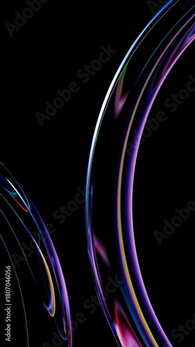 Colorful dispersion effect glass with black background 