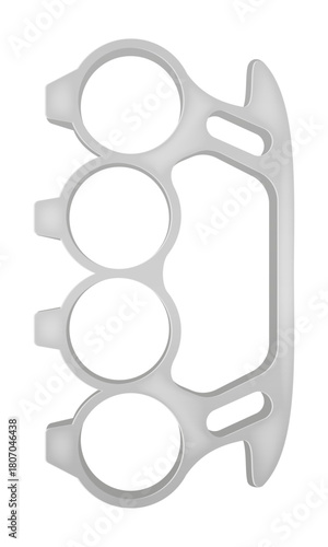 metal brass knuckles, a melee weapon used for close combat, fights, and robberies vector illustration isolated on white background