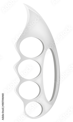 metal brass knuckles, a melee weapon used for close combat, fights, and robberies vector illustration isolated on white background