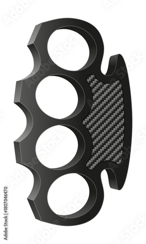 metal brass knuckles, a melee weapon used for close combat, fights, and robberies vector illustration isolated on white background