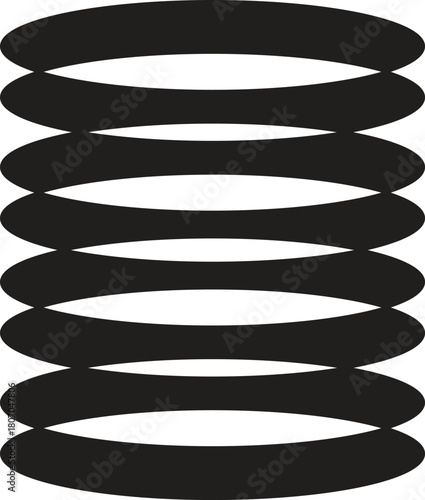 Stacked Ellipses in Black and White