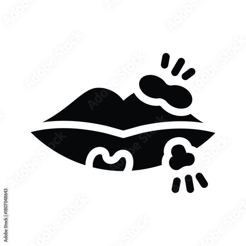 herpes glyph icon illustration vector graphic.eps