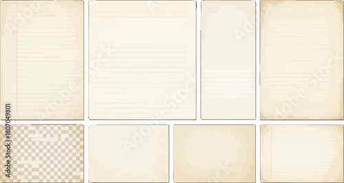 Vintage paper textures set for design and scrapbooking old fashioned look