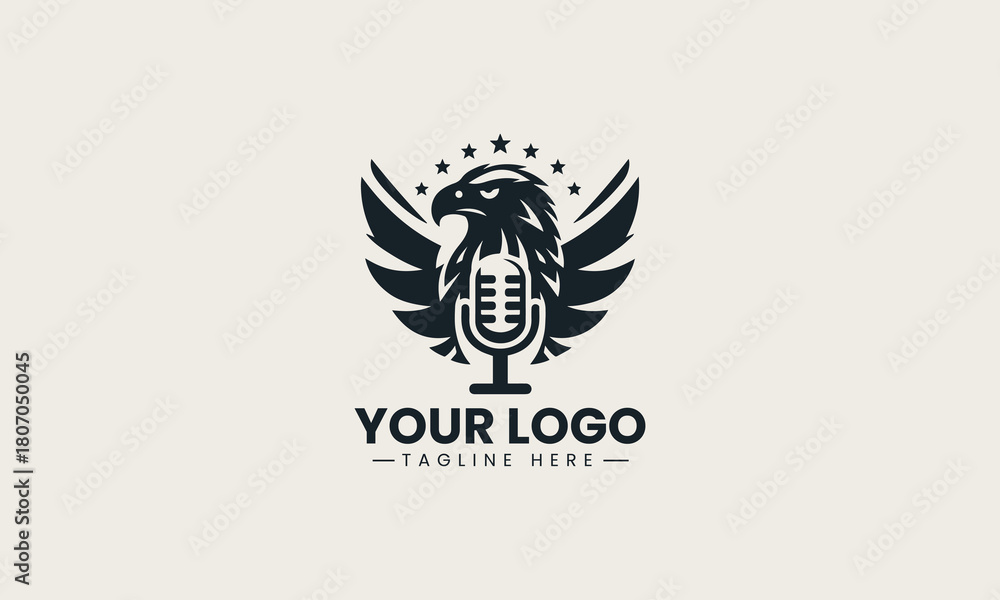 Obraz premium American Eagle Podcast vector logo