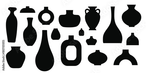 modern collection ceramic vases pots and jugs