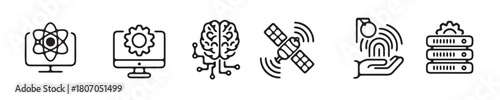 Modern Technology Icons Set Depicting Innovations