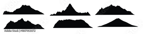  mountain icon with silhouette range outline of alps