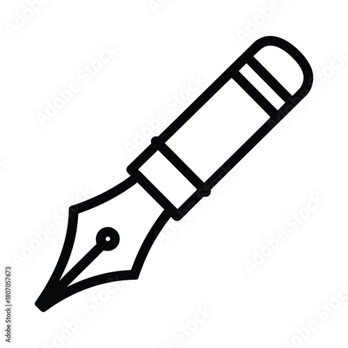 Simple outline drawing of a classic fountain pen nib