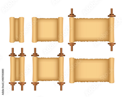 Set of papyrus vector illustration