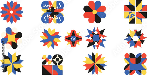 Colorful geometric shape vector pattern for modern creative designs usage