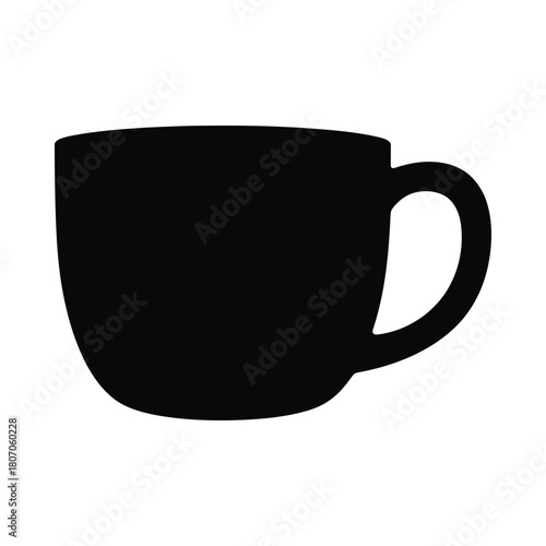 Simple black silhouette of a coffee mug