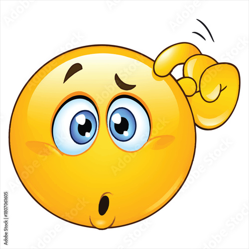 Confused Emoji Vector – Scratching Head with Puzzled Expression