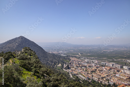 View over  Xàtiva, with mountains behind,  Xàtiva, Spain