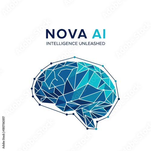 Nova AI Intelligence Unleashed Brain Illustration Technology Concept.