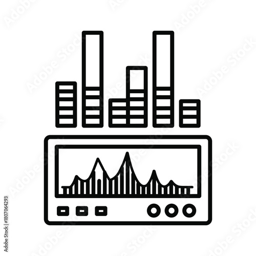 Audio equalizer and waveform display isolated on